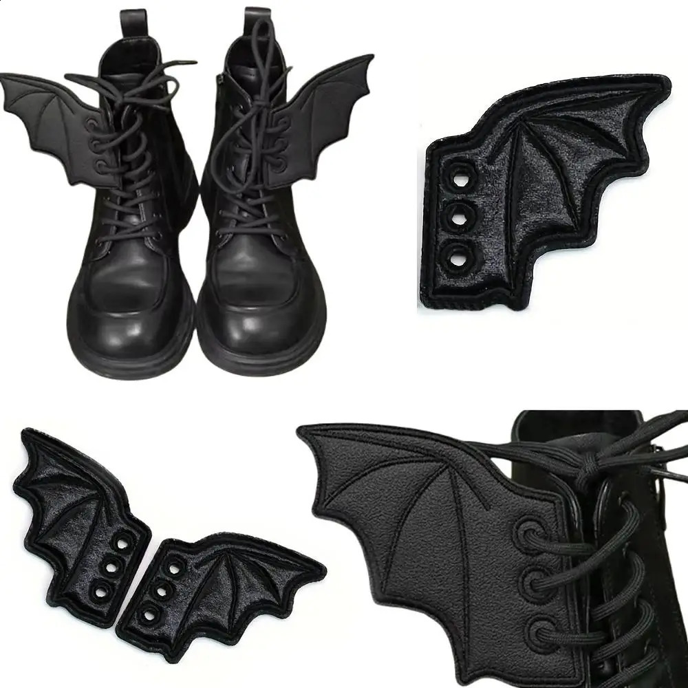 1 pair of angel wing shaped girl boots skateboard shoes DIY decoration sports shoes clothing shoes decoration punk expression style Halloween 250218