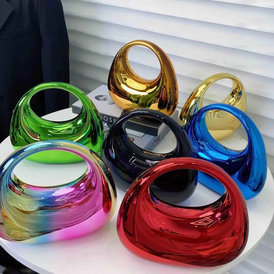 y ner Evening Clutch Clear Acrylic Women Handbags Fashion Shoulder Bag Half Moon Wedding Purses Party Tote Ladies w250303