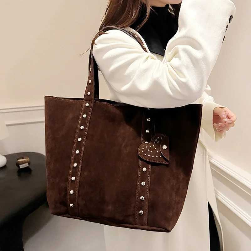 Fashion Suede Sewing Thread Solid Color Shoulder Bags 2025 Hot Sale Versatile Commute Simplicity Single Womens Handbag Z250303