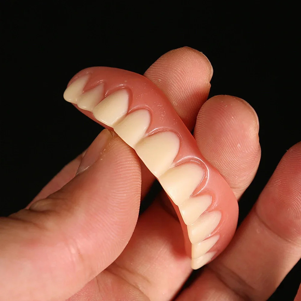 Sdotter False Teeth Silicone Upper Lower Veneers Perfect Laugh Veneers Dentures Paste Fake Teeth Braces Comfortable Teeth 250228