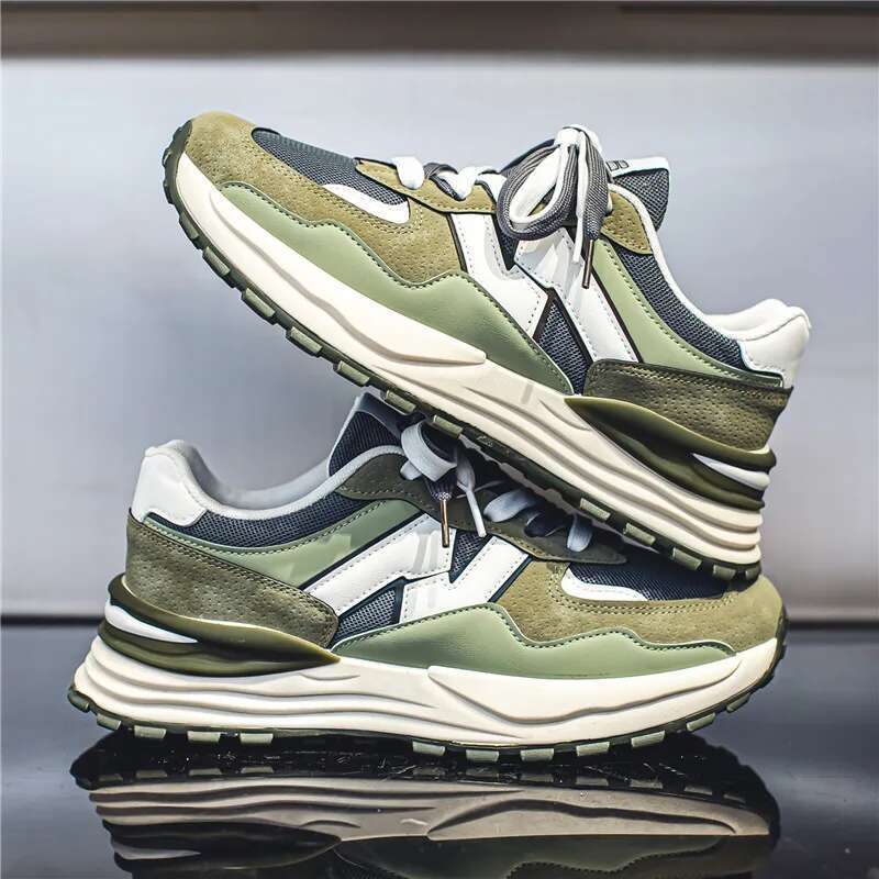 Summer Mesh Casual Trend Classic Color scheme Fashion Running Shoes Cushioning Thick Soled Breathable Sneakers Men
