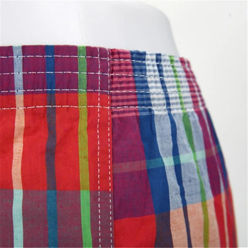 High Quality 4-Pack Mens Boxer Shorts Woven Cotton 100% Classic Plaid Combed Male Underpant Loose Breathable Oversize 250303