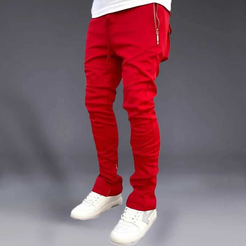 Sports pants mens autumn pleated ankle pants elastic ultra-thin backpack fashionable running casual pantsXJ250303