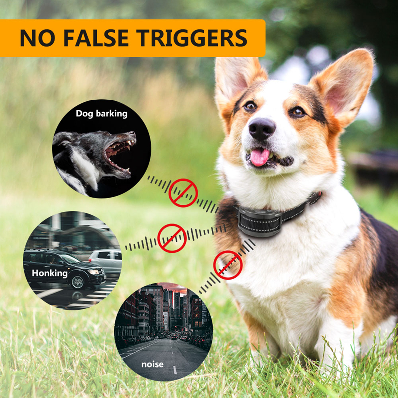 Dog Bark Collar, Rechargeable Smart Barking Collar for Small, Medium and Large Dogs, Anti-Bark Dogs Collar with Reflective Tape, Beep Vibration Humane