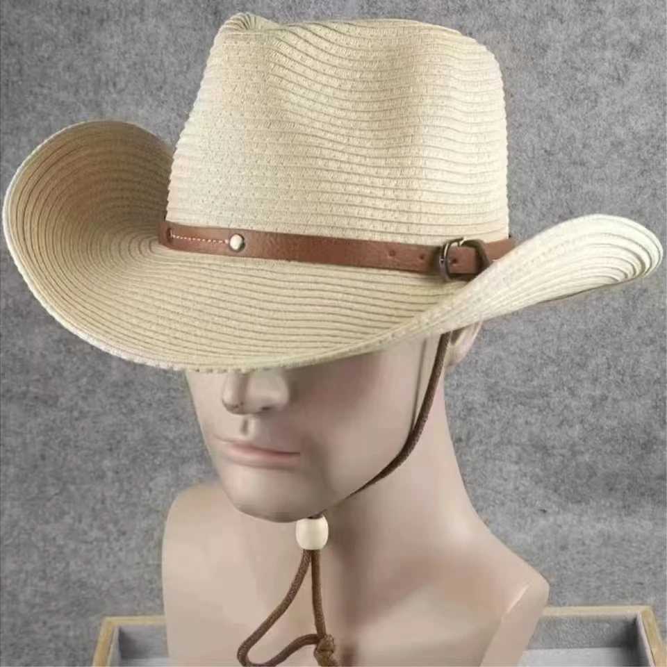 62cm large waisted cowboy hat summer Sunscreen sun hat foldable summer beach travel str hat large waisted mens hatXJ250304