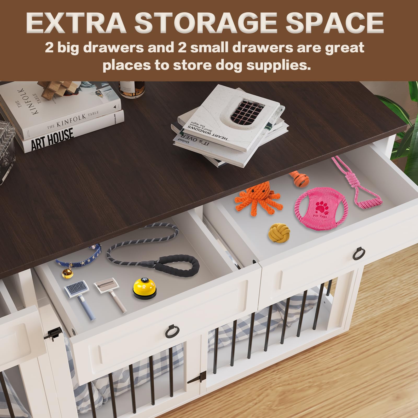Stylish Big Dog Household Crate - Secure Housing Solution for Larger Breeds