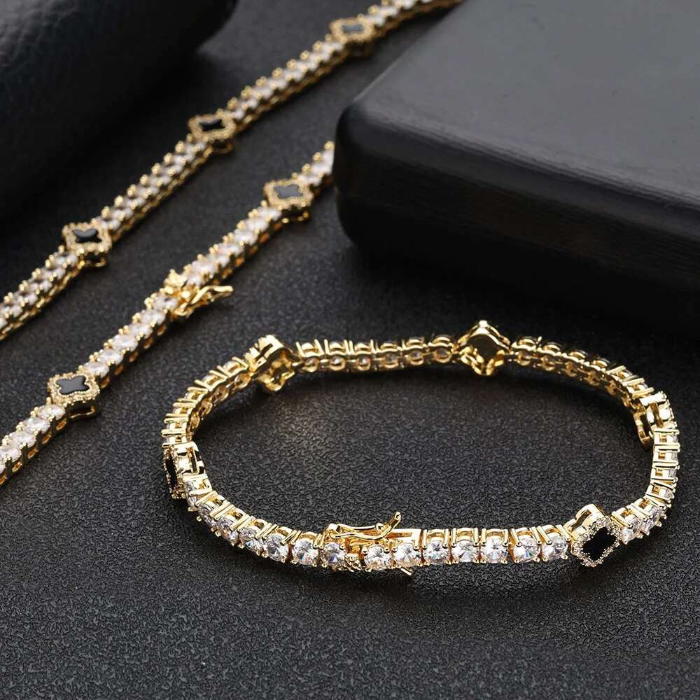 NY Fashion Design Dainty Tennis Chain Gold/Sier Plated Zircon Bracelet Hip Hop Jewelry for Men Women party Gift