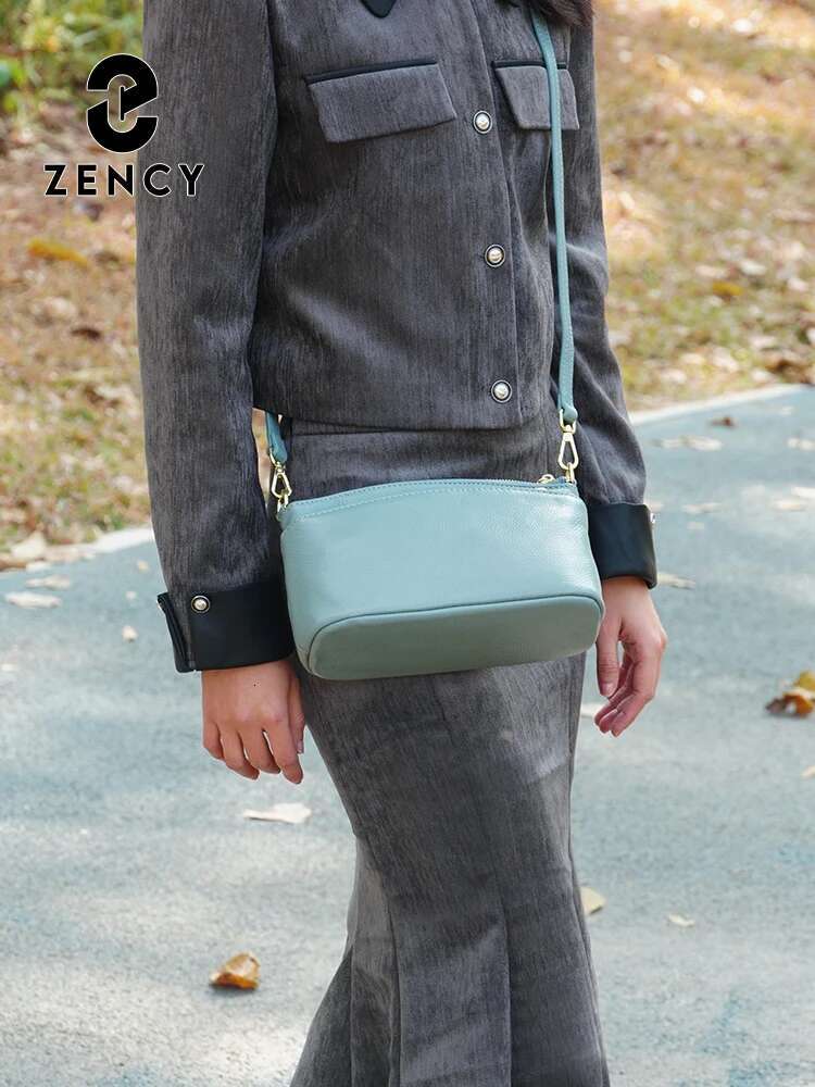 Zency New Design Women Soft Genuine Female Zipper Cowhide Leather Shoulder Bag Ladies Crossbody Small Handbag Casual