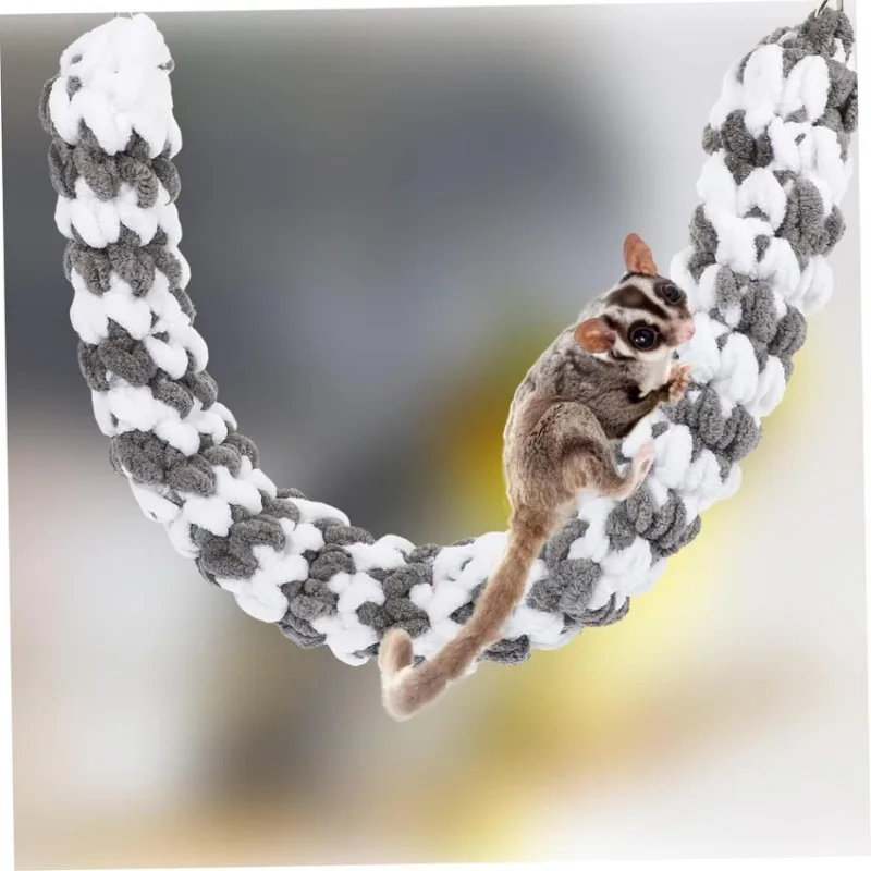 Hamster Swing Toy Guinea Pig Parrot Climbing Rope Chew Toy Glider Hammock Swing Hanging Toy Parrot Hanging Rope Toy