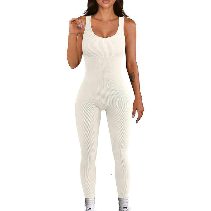 One piece fiess suit with exposed back and lifted buttocks slimming, long pants for women's sports body training, aerial yoga suit, 2025 new casu