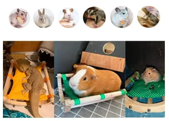 Hamster squirrel dragon cat nest Hamster hammock Wooden rocking bed Dutch pig guinea pig winter warm cotton nest
