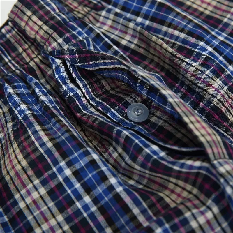 High Quality 4-Pack Mens Boxer Shorts Woven Cotton 100% Classic Plaid Combed Male Underpant Loose Breathable Oversize 250303