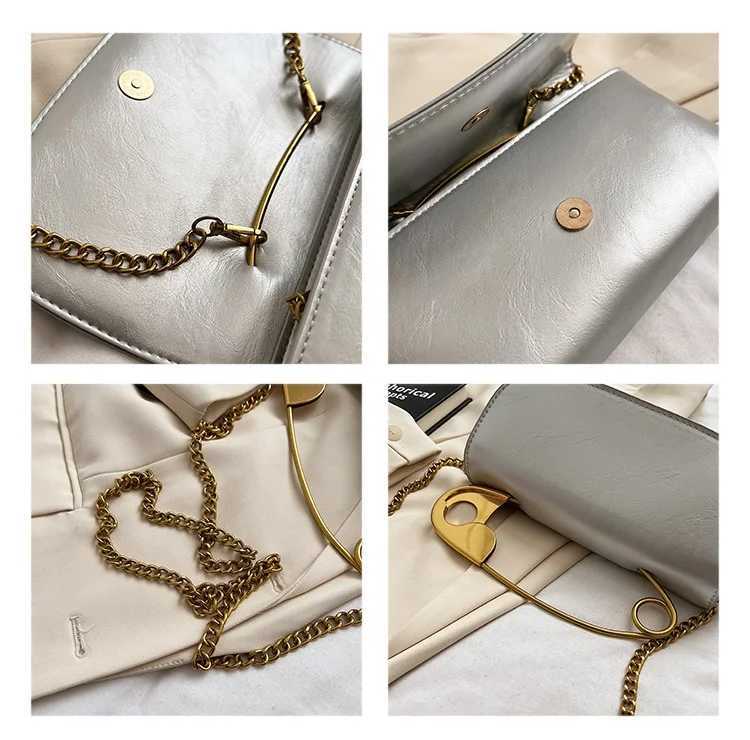 Metal Pin Design women Crossbody bags PU Leather Female Purses and Handbags Chian Sling bag Ladies Clutch Bag red bag Z250303