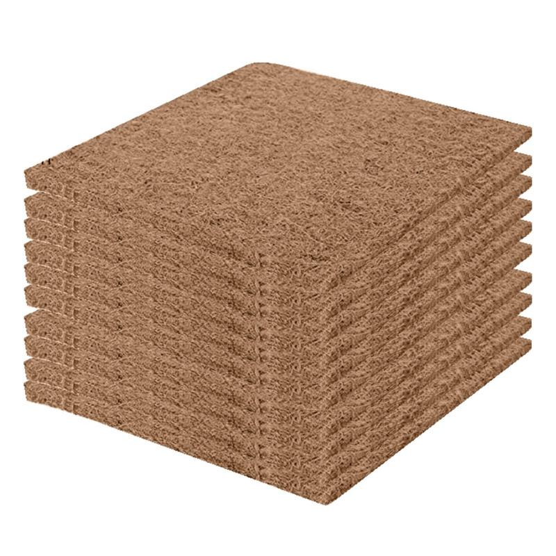 6/10pcs Coconut Fiber Bedding For Chicken Nesting Boxes Coconut Fiber Nesting Pad Chicken Coop Floor Mats Reusable 13*13*0.4inch