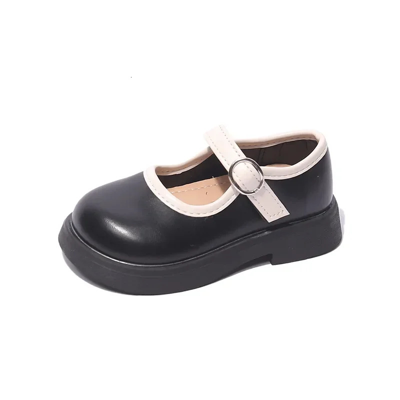 Girls PU Leather Shoes Princess Spring Black Softsoled Children Kids Loafer Size 2136 Footwear 250303