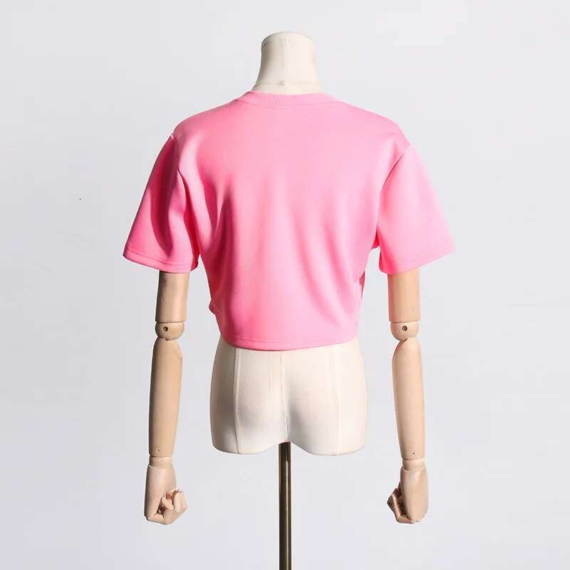 2025 Summer New Dia Studded Sequin Bow Sleeved T-Shirt With Female Niche Design Short Top