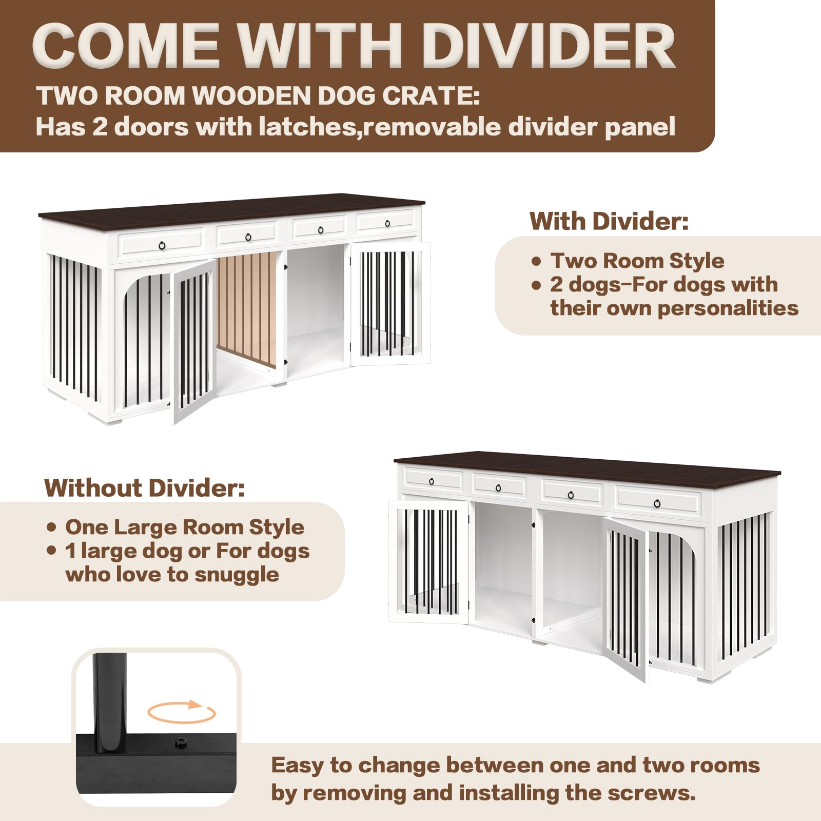 Stylish Big Dog Household Crate - Secure Housing Solution for Larger Breeds