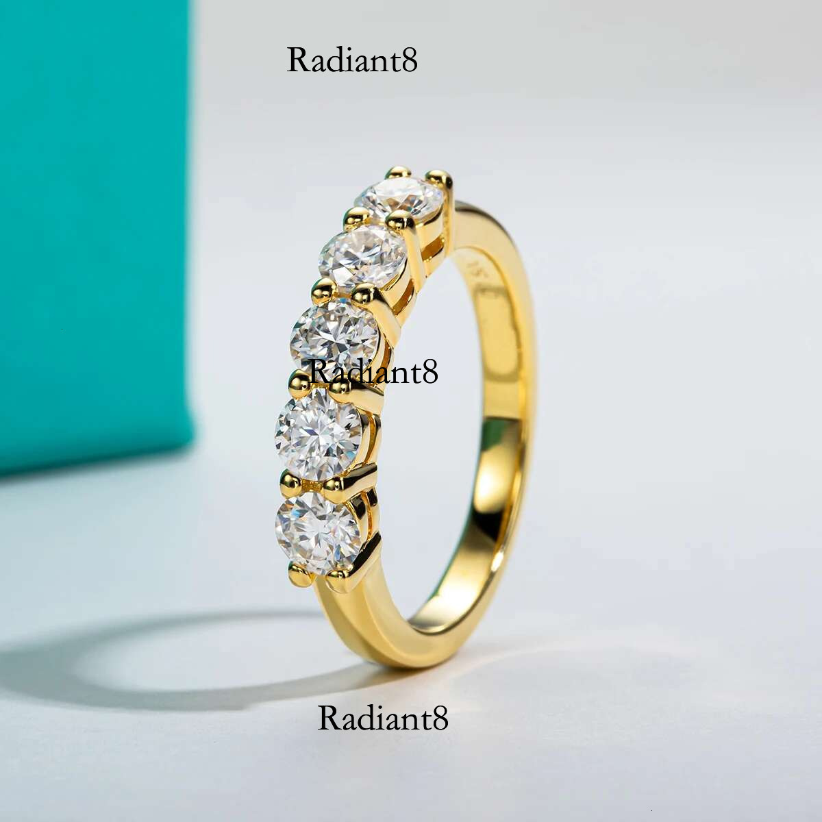AnuJewel 4mm D Color Moissanite Wedding Ring Sterg Sier Gold Plated Eternity Band Engagament Rings Wholesale