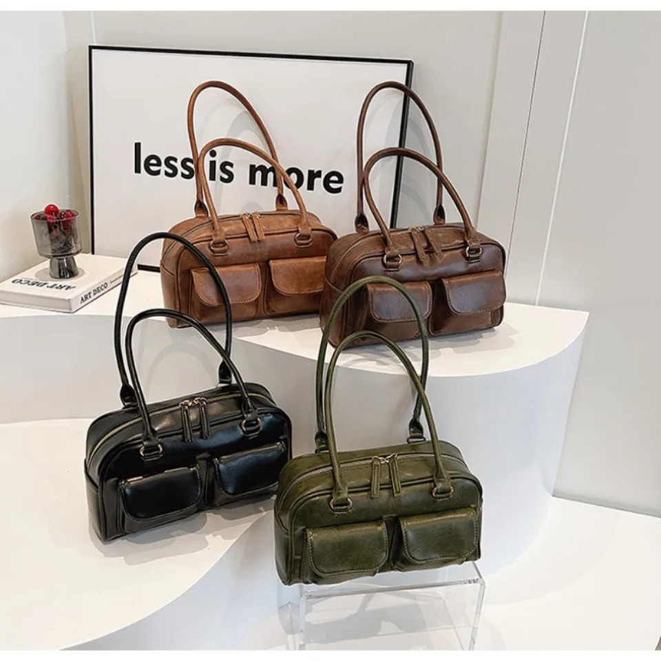 VANDERWAH Small Double Pockets Shoulder Bags For Women Fashion Trend Underarm Bag Female Handbags And Purses 250228