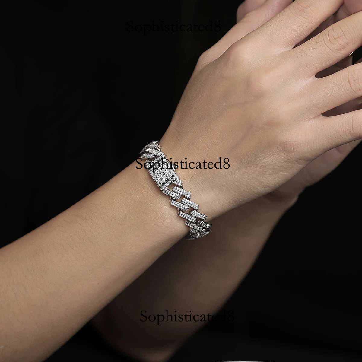 JIUZUAN 10/14mm Full Moissanite 2 Row Bracelet S Sterg Sier Dias Cuban Pendant 2024 Hip Hop Pop Chic