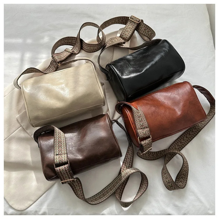 Women Vintage PU Leather Boston Small Handbags and Purse Fashion ner Crossbody Bag Female Casual Travel Pillow Shoulder 250303