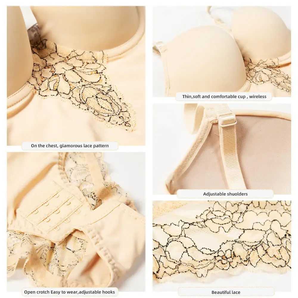 Colombian Fashion Thong Underwear Body Shapers Women Shapewear Bodysuit Sexy Lace Open Crotch Lingerie V-collar Wireless BraXJ250304