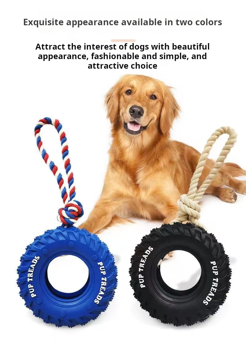 Pet dog toys bite resistant rubber tires, border herding interactive training grinding teeth teeth gnawing large dog toys
