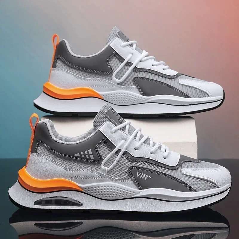 High Quality Men's Sneakers Mesh Breathable Casual Air Cushion Running Shoes for Men Lace Up Platform Shoe Tenis Mascuo