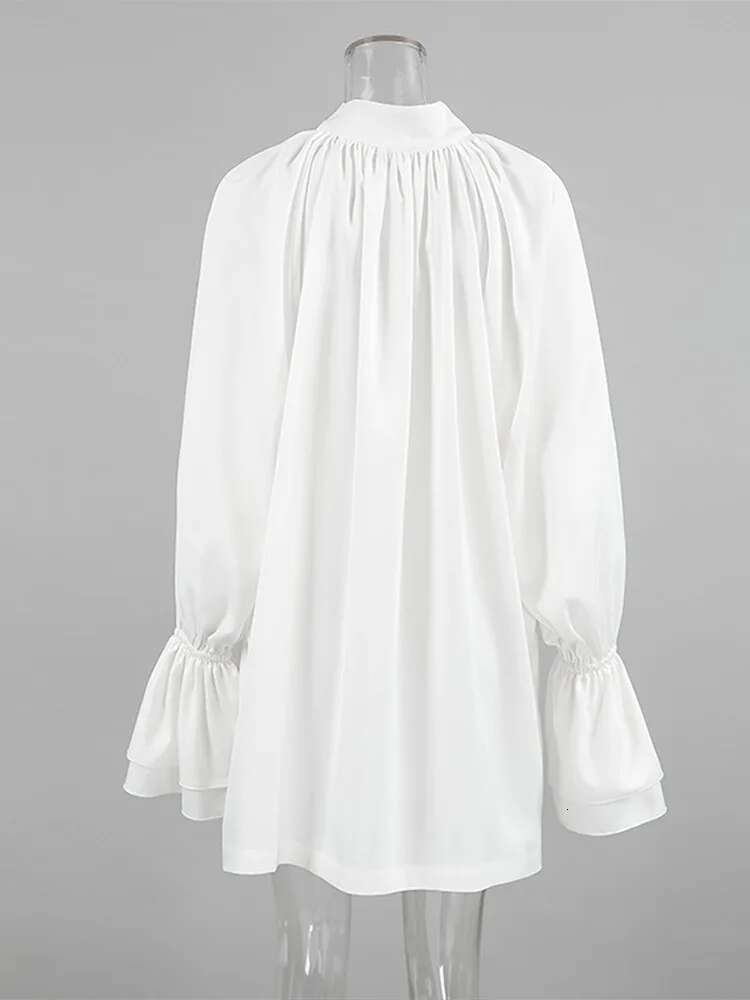 Elegant Bow Satin Mini Shirt Women Long Sleeve Single Breasted A-E Dresses 2025 Spring Summer Lady Commute Vestidos
