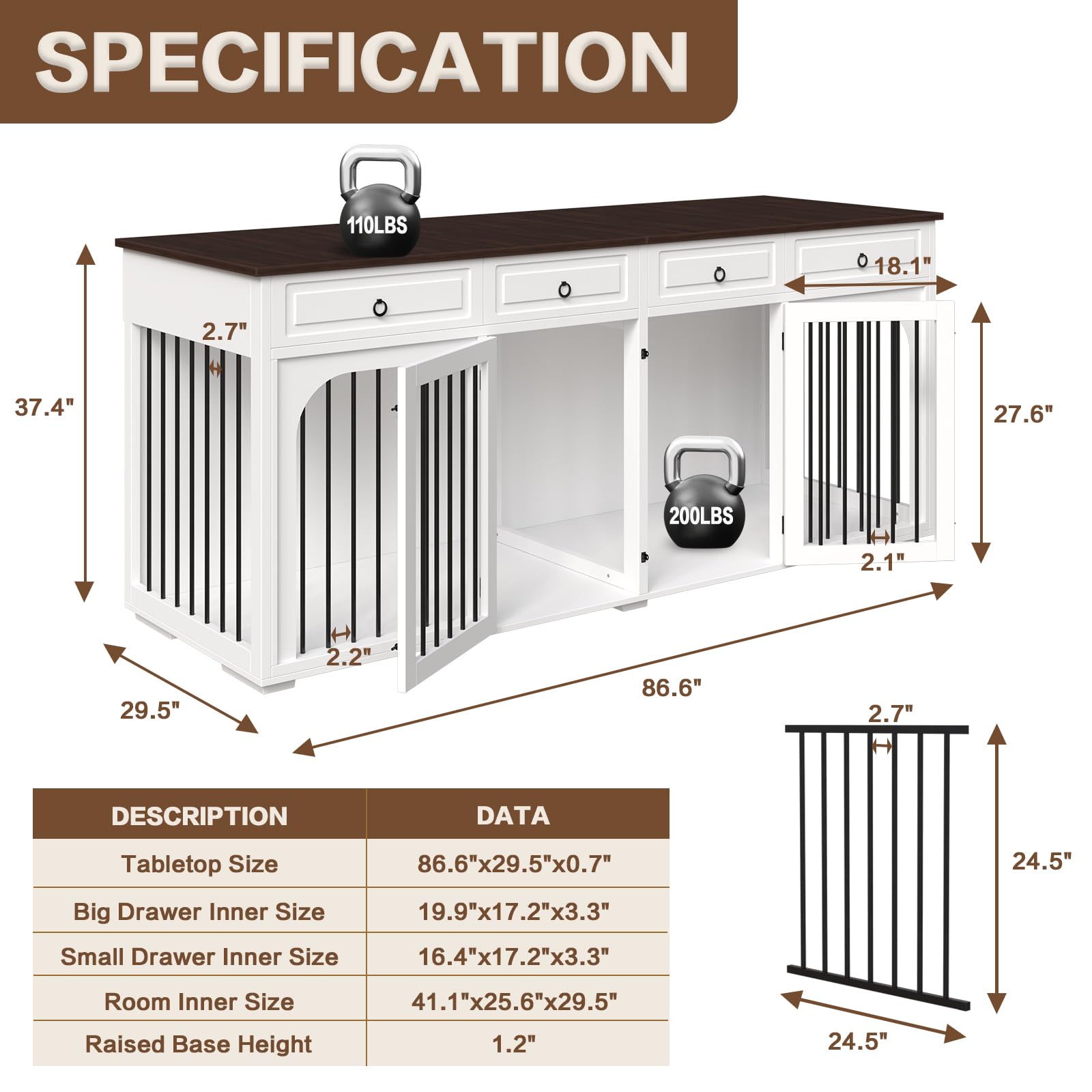 Stylish Big Dog Household Crate - Secure Housing Solution for Larger Breeds