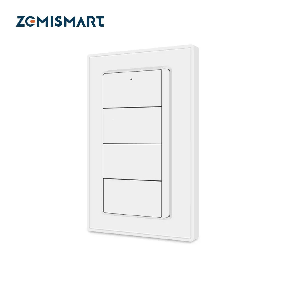 Zemismart 4-Gang Zigbee Wireless Scene SwitchBattery Powered Compatible with Tuya Home Assistant Homey Hubitat Hub Required 250303