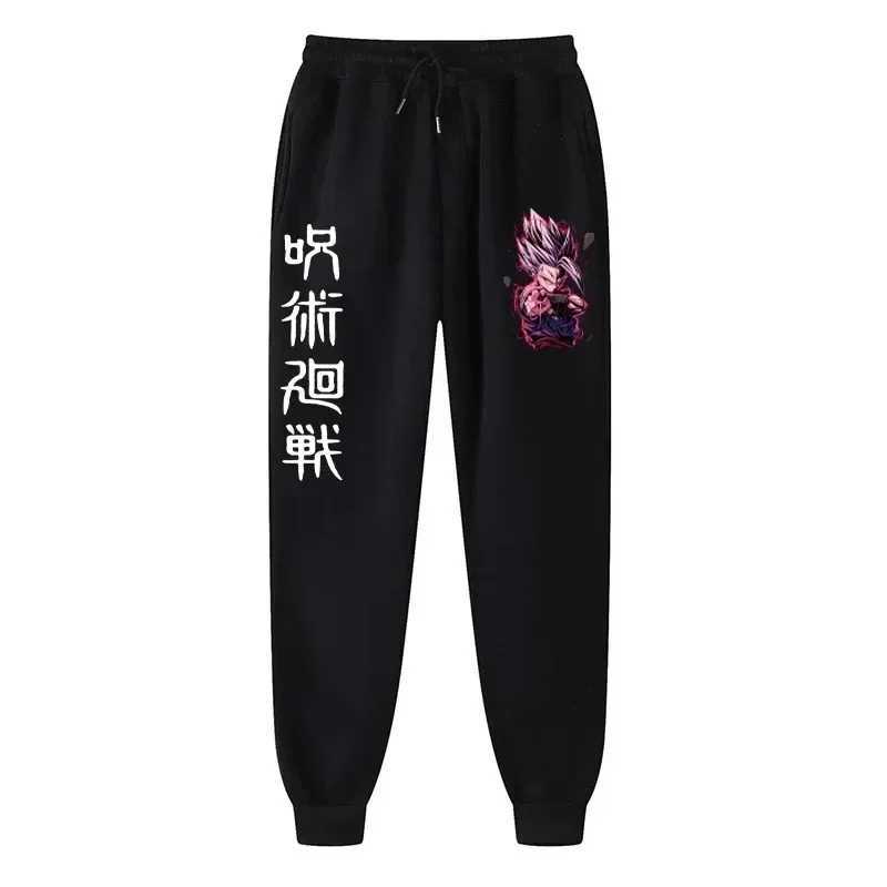 Mens Sport Pants Japanese Anime Just Kaisen Printed Fleece Joggers Casual Trousers Fitness Workout Running Sweatpants UnisexXJ250303