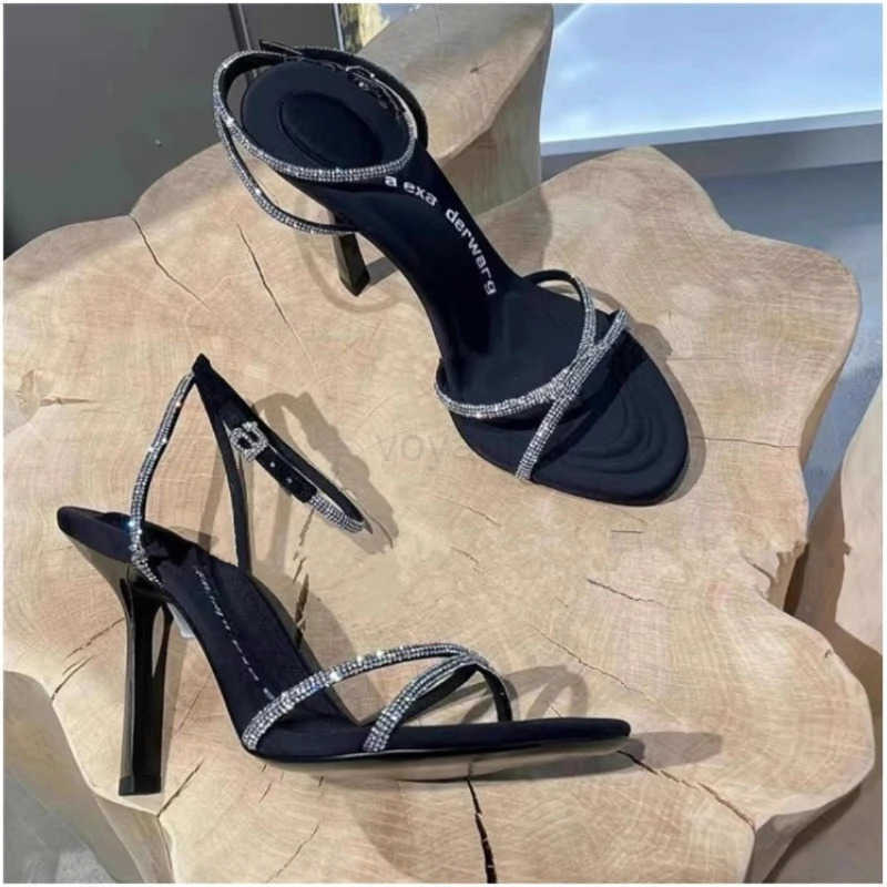 Wens Sandals Summer New High Heel Round Toe Open Toe Rhine Buckle Sandals Fiable Temperament High Heeled Sandals Z250304