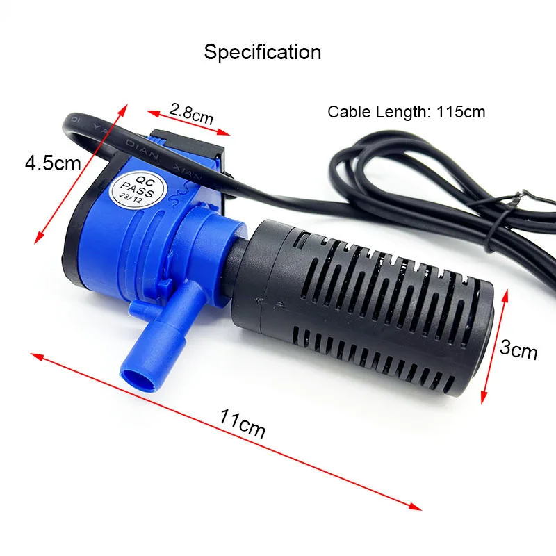 220/240V Aquarium Fish Tank Built-in Filter Aeration Water Purifier Internal Submersible Pump Oxygenation Filter Pump For Fish