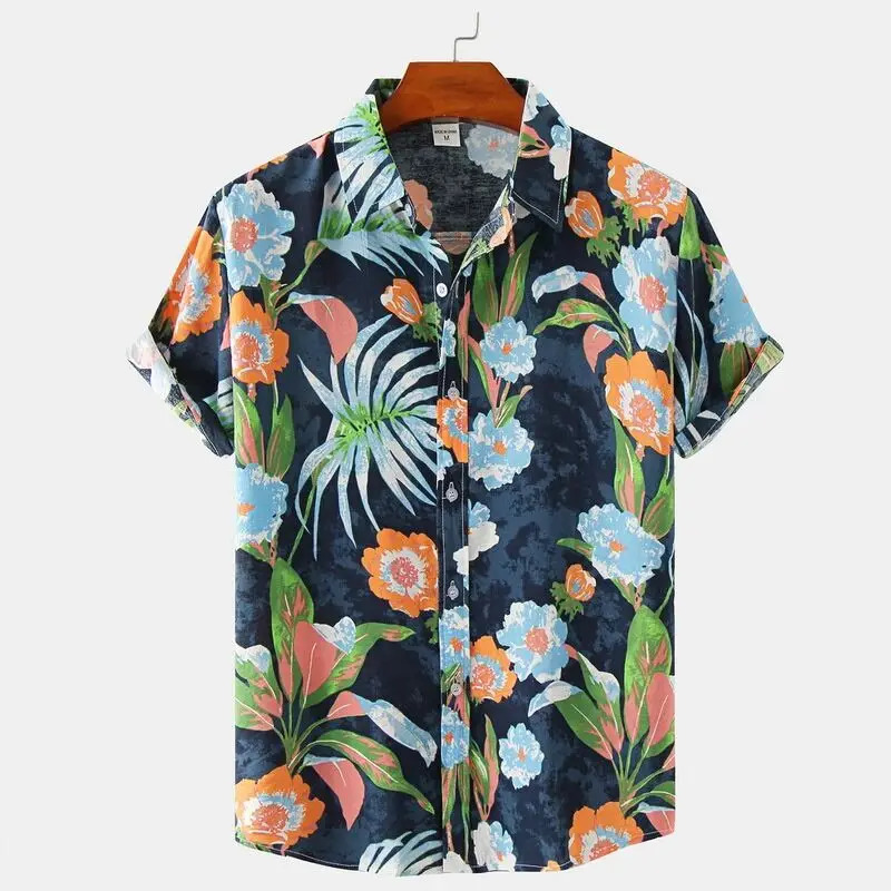 High fashion retro sports mens party sunflower pattern shirt lapel button shirt casual yellow sunflower mens shirt 250227