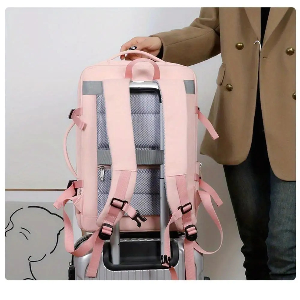 Ship from US Womens Travel Backpack with USB Charger Shoe Pocket FlightApproved Large Capacity Bag 250304FBB
