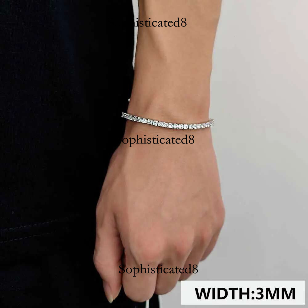 Drop Shipping Hip Hop Bg CZ Cubic Zirconia Iced Out For Women 3/4/5/6mm Width 1Row Tennis Bracelet