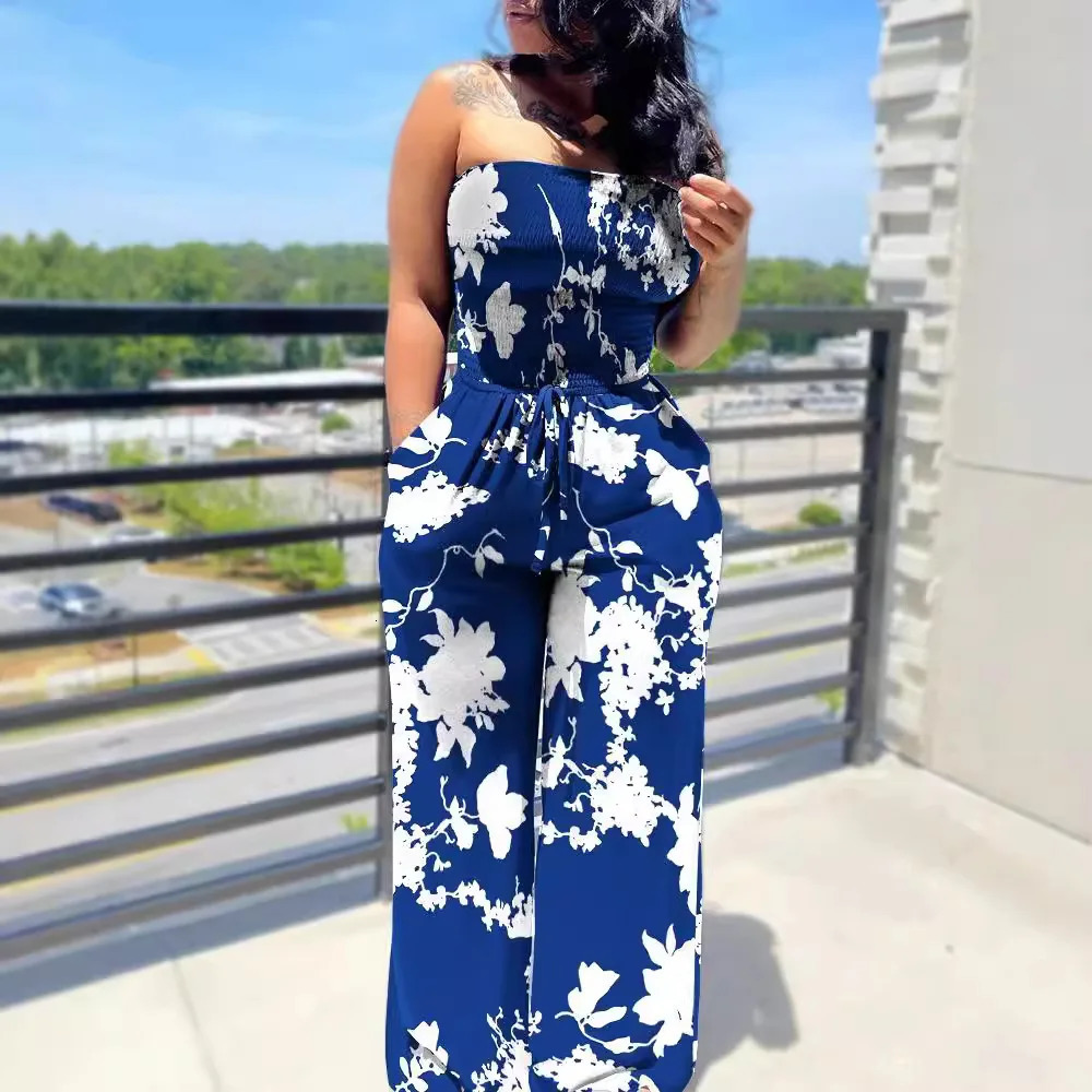 Elegant Fashion Polka Dot Printing Jumpsuits Women Spring Autumn Streetwear Casual Clothes Off Shoulder Overall Female 250303