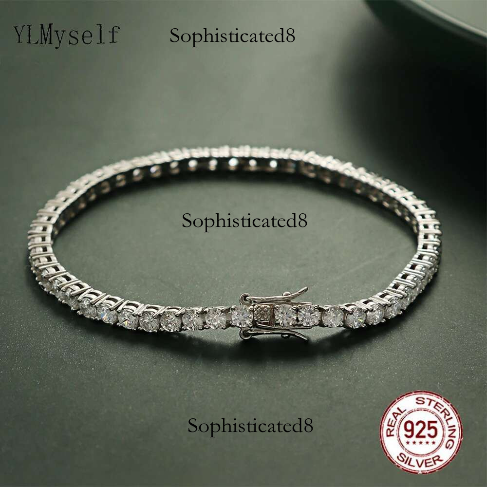 Pure Sier Of 16-20.5CM Tennis Bracelet Jewelry 2-4mm 5A CZ Eternal Gift For Wife Stunning Real Jewellery