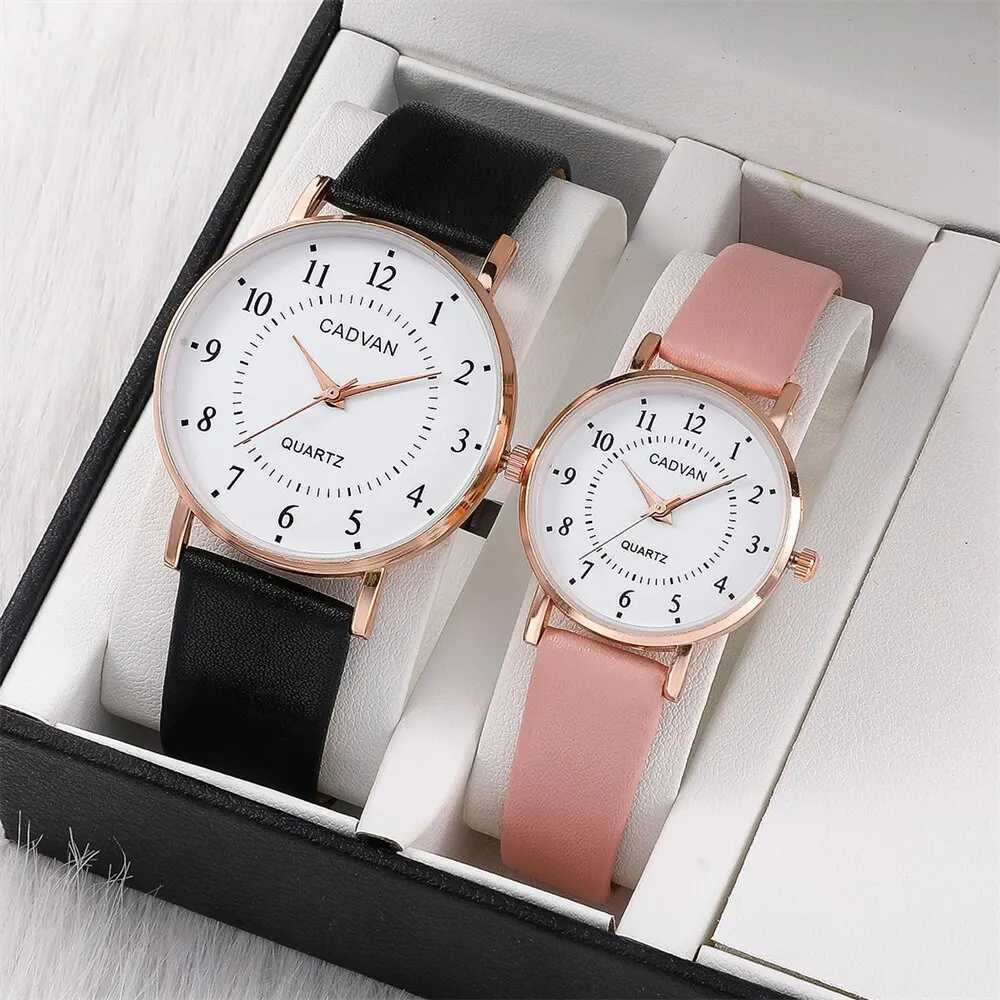 2pcs Couple es For Women Men Waterproof Clock Male Calendar Quartz Wrist es Leather Ladies Man esXJ250304