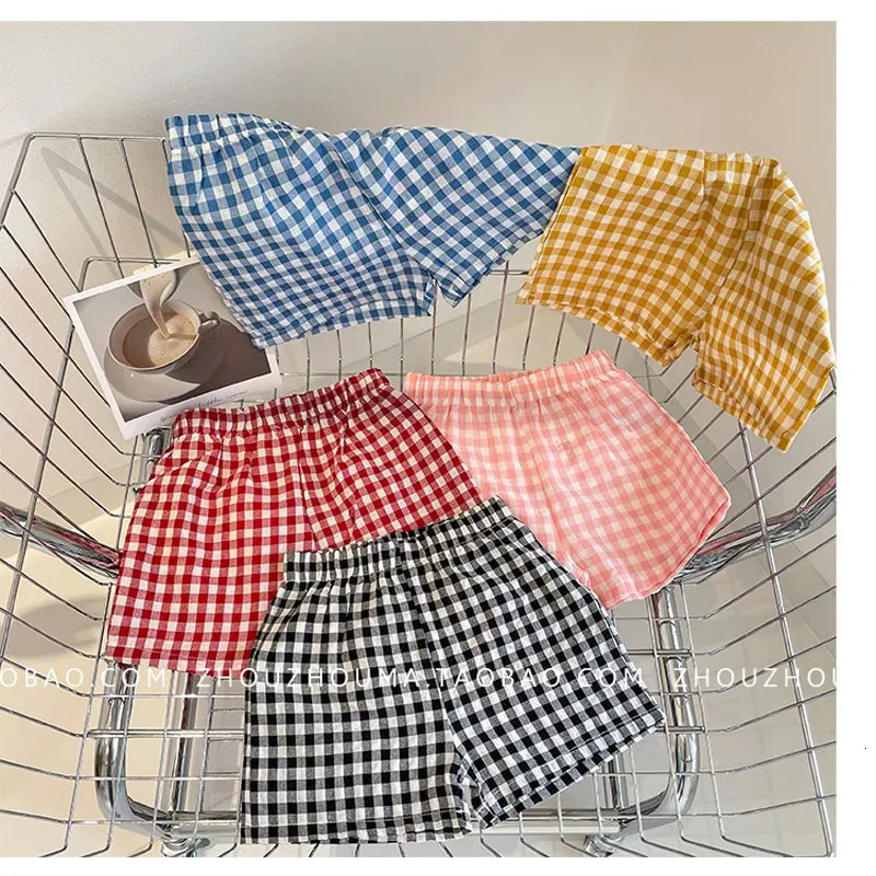 Boys Shorts Plaid Shorts for Kids Summer Children Beach Pants Thin Girls Trousers Baby Casual Shorts Clothing 250304