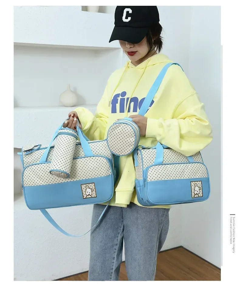 5pcs/set Large Capacity Baby Bag for Mom Travel Stroller Organizer Baby Diaper Bag Mummy Maternity born Accessories Bag 250304