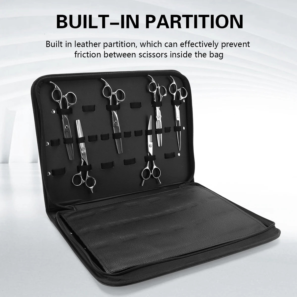 Barber Scissors Storage Case 24 Grids Salon PU Leather Pouch Haircut Shears Holdster Bag Portable Hairdressing Storage Box 250304