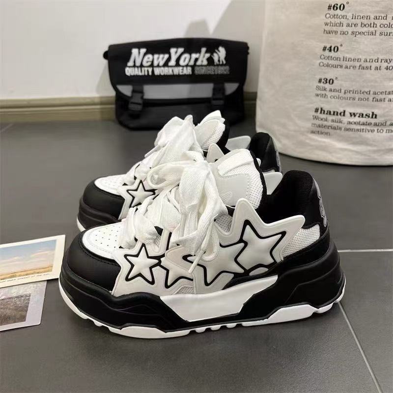 2025 Men's New European And American Popular Outdoor Multi Functional Designer Shoes Thick Soled Height Raising Sports Stars Casual White Shoes