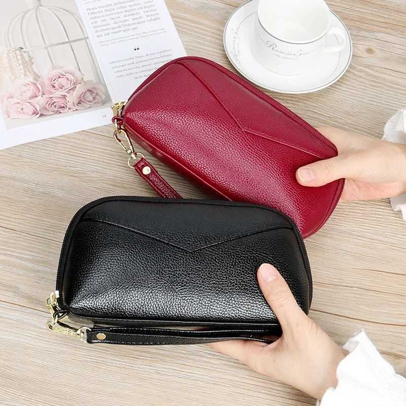 Leather wallet womens red/blue/pink/black zipper bag womens PU leather long wallet fashion phone bag luxury handbag Z250303