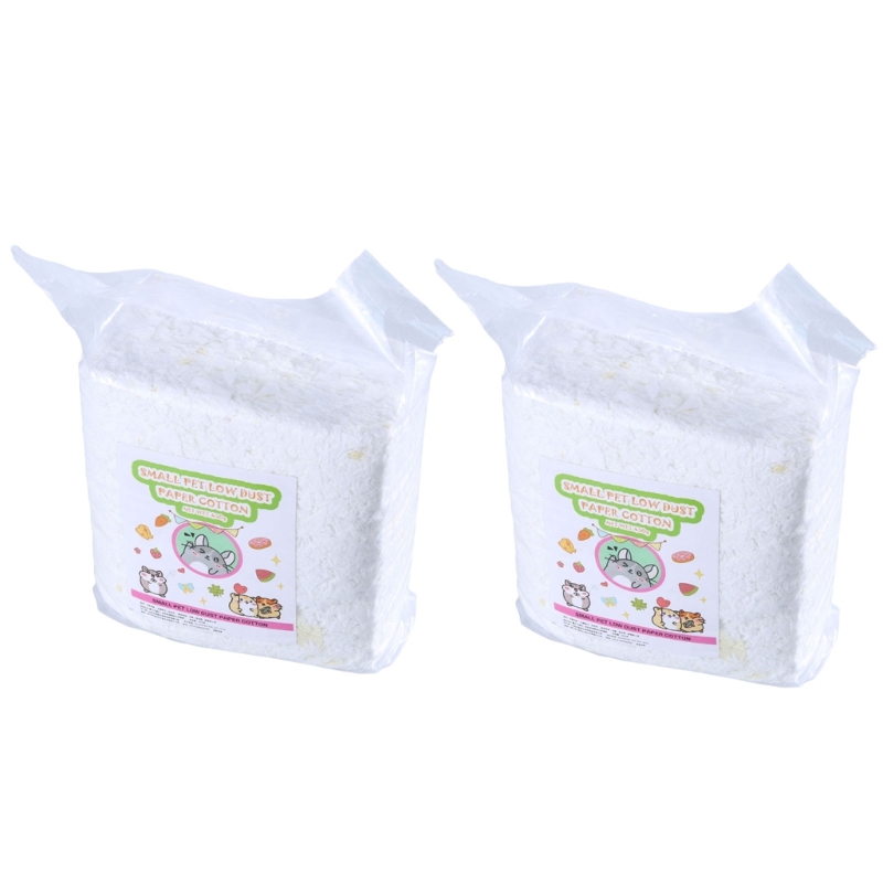 2 Pack Natural Paper Small Pet Rabbits Hamster Bedding with Odor Control