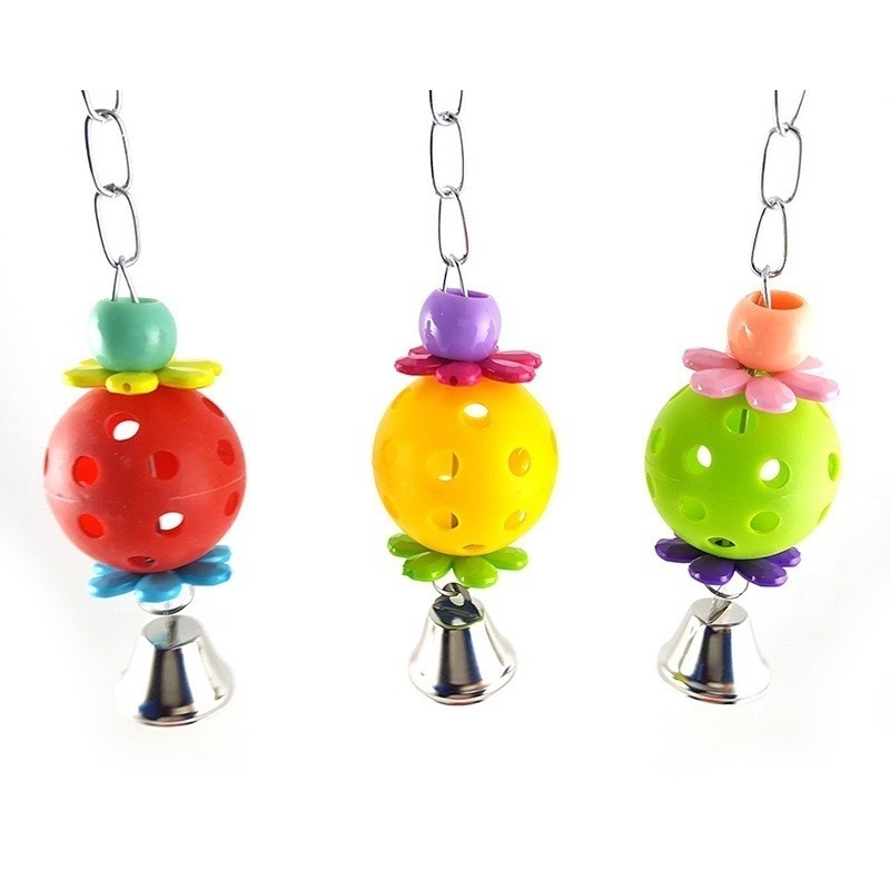Bird Parrot Toy Colorful Bird Swing Toys With Bell Hanging Toy For Budgie Lovebirds Conures Small Parakeet Agapornis Cages Decor