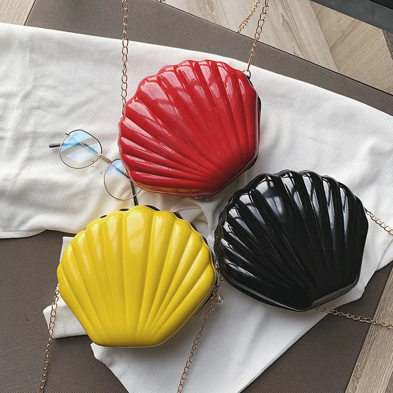 Fashion Women Shoulder Handbags Shell Bag Chain Cute Sequins Small Phone Money Pouch Zipper Crossbody Bags for 250303