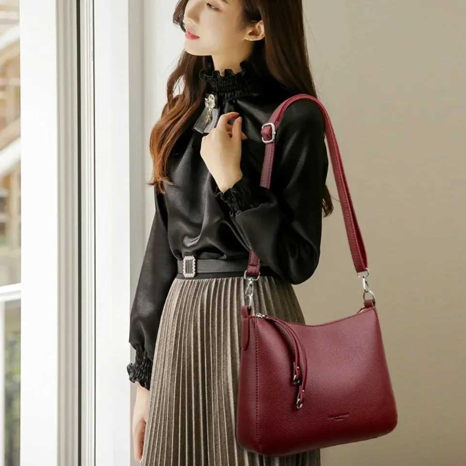 Genuine Brand Womens Soft Leather Shoulder Bags Luxury Designer Crossbody Bags Ladies Casual Tote Bag Messenger Commuting Bag Z250303