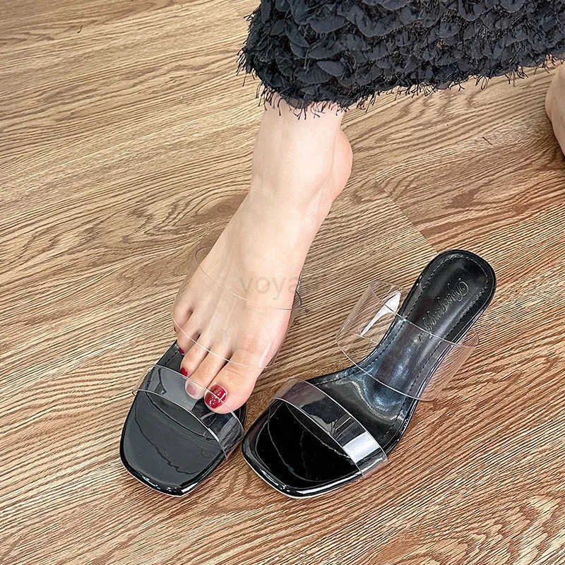 Wen Sandals Wearing Simple Style PVC Clear Strappy Buckle High H Wan Transparent H w Wen Shoes Z250304
